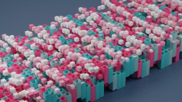 Boucle Animation Tableau Formes Géométriques Cubes Profil Carré Creux Animation — Video