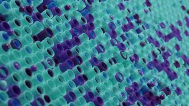 Hareket eden pek çok boru ve topun soyut arkaplanının 3D döngü animasyonu. Nesneler karşılıklı hareketler yapar. Kaosun yapısına dair soyut bir fikir..