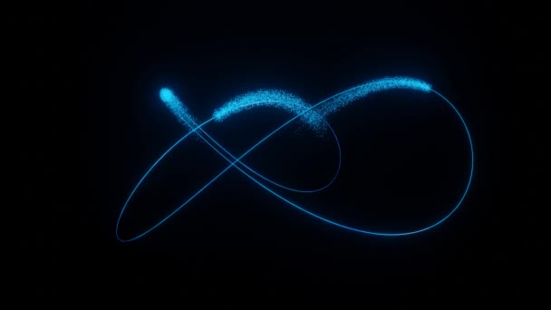 Abstract Loop Animation Movement Luminous Objects Emite Particles Дизайн Иллюстрация — стоковое видео