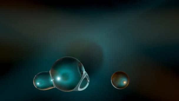 Loop Animation Liquid Droplets Merging Space Abstract Background Moving Spheres — Stockvideo