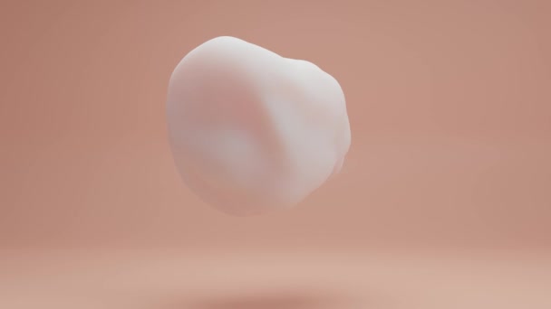 Абстрактная Анимация Молочная Капля Сфера Волнами Розовой Студии Розовом Фоне — стоковое видео