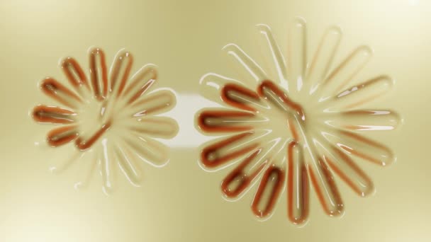 Loop Animatie Van Het Oppervlak Van Vloeistof Crème Sporen Verschijnen — Stockvideo