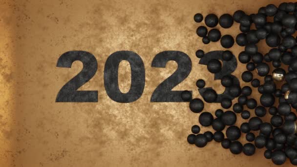 3D动画的日期是2023年 很多球就像拼图一样 就像2024年的拼图 由许多天组成的新年的概念 — 图库视频影像