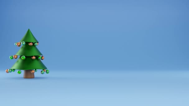 Vánoce Nový Rok Animace Vánočního Stromečku Sněhulák Hlavu Datum Nového — Stock video