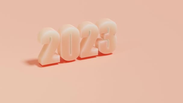 3D动画 日期2023年 新的2024年 新年动画为新年作曲和屏保 色彩艳丽 色彩艳丽的单色组合 — 图库视频影像