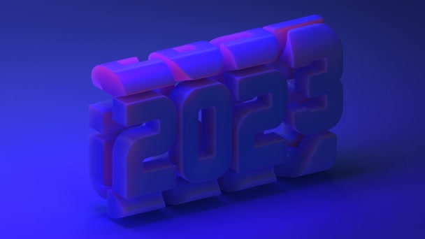 Loop Animatie Van Het Mechanisme Waarop Data Van 2023 2024 — Stockvideo