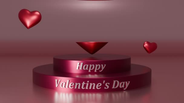 Animație Pentru Ziua Îndrăgostiților Inima Roșie Este Asamblată Din Segmente — Videoclip de stoc
