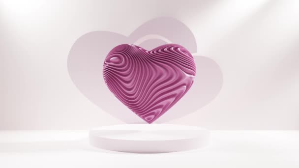 Looping Animation Studio Där Valentine Hjärta Rör Sig Smidigt Hjärtats — Stockvideo