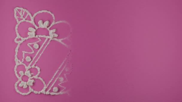 Loop Animation Εμφάνιση Ασημένιων Μαλακών Φυσαλίδων Στη Ροζ Επιφάνεια Φουσκάλες — Αρχείο Βίντεο
