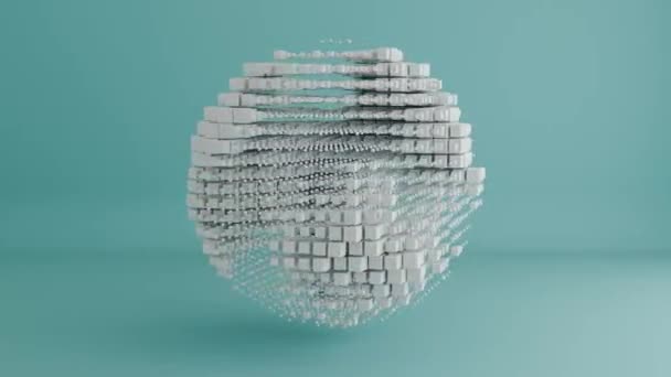 Animation Abstraite Tableau Cubes Qui Changent Taille Fonctionnement Boucle Illustration — Video