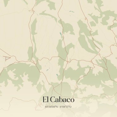 İspanya 'nın Castilla y Len kentinde bulunan Villamontn de la Valduerna' nın klasik duvar sanat haritası. Ormanlar, yollar, şehirler, göller ve nehirlerle dolu bir hava planı. Açıklamada sadece Latince karakterler kullan