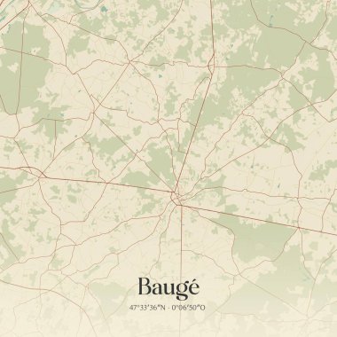 Saumur, Pays de la Loire, Fransa 'da bulunan eski duvar sanat haritası. Ormanlar, yollar, şehirler, göller ve nehirlerle ilgili hava planı.