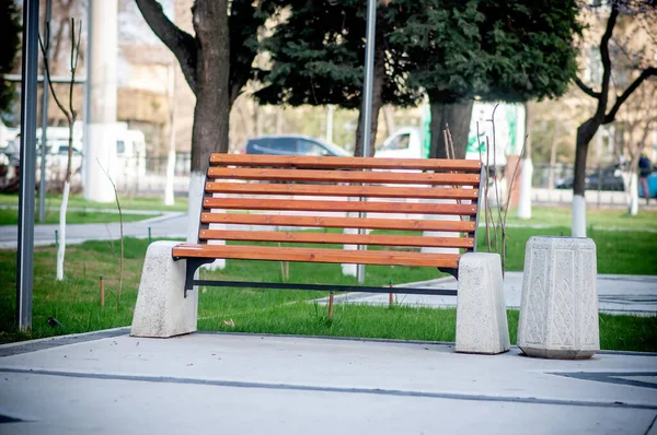 Modern Contemporary Bench City Outdoor People — Stock Photo, Image