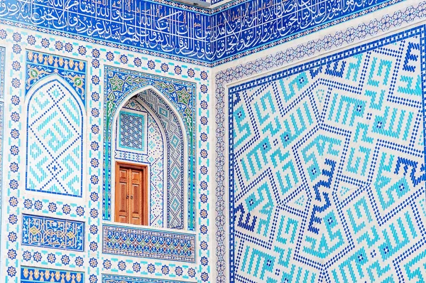Ασιατικό Ουζμπεκιστάν Μπλε Μοτίβο Διακόσμηση Τοίχου Στην Τασκένδη — Φωτογραφία Αρχείου