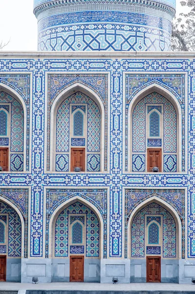 Asiatiska Uzbekistan Blå Mönster Väggdekoration Tasjkent — Stockfoto