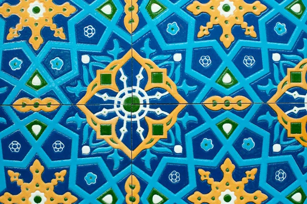 Oezbeeks Patroon Keramische Achtergrond Cultuur Kunst Van Taskent Oezbekistan — Stockfoto