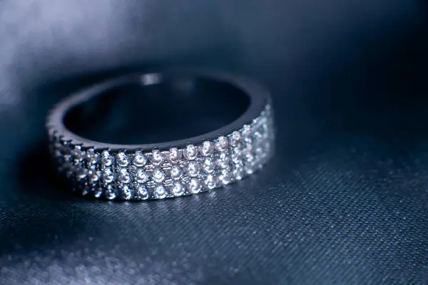 Luxury golden ring with diamonds. Jewellery