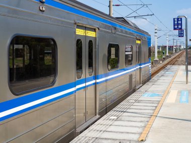 Miaoli, Tayvan 'da demiryolu manzarası.