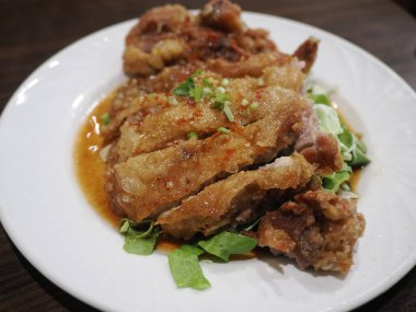 Thai Style Spicy Chicken in plate