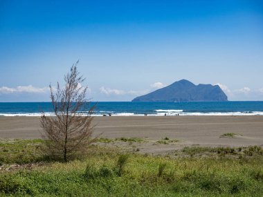 Guishan (Kaplumbağa) Tayvan 'ın Yilan kentindeki ada manzarası.