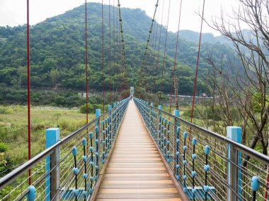 Guguan 'da asma köprü, Taichung, Tayvan.