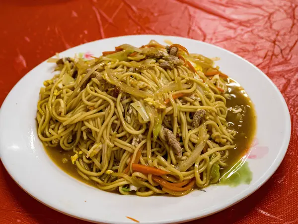 Nouilles Sautées Chow Mein Cuisine Chinoise — Photo
