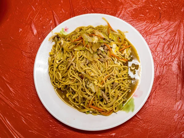 Nouilles Sautées Chow Mein Cuisine Chinoise — Photo