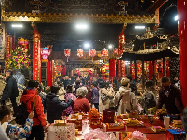Taichung Taiwan Février 2024 Vue Sur Bâtiment Temple Dajia Jenn Photo De Stock