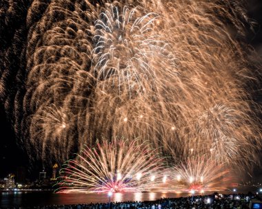 Taipei, Tayvan 'da yaz havai fişekleri.