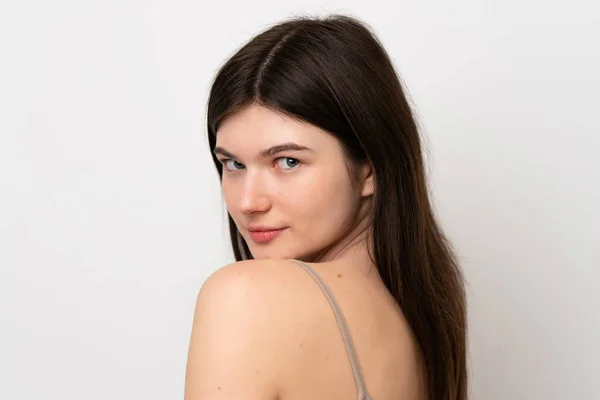 Joven Mujer Rusa Bonita Aislada Sobre Fondo Blanco Retrato — Foto de Stock