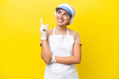 Balıkçı kadının izole edilmiş arka planı harika bir fikre işaret ediyor.