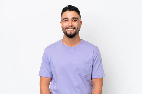 Young Arab Handsome Man Isolated White Background Laughing — Zdjęcie stockowe
