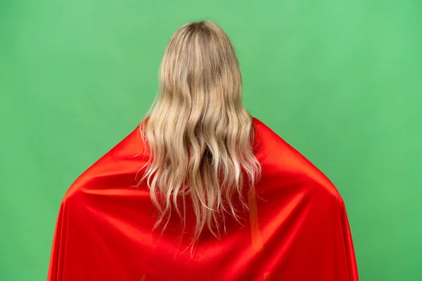 Super Hero Mujer Inglesa Sobre Fondo Aislado Espalda —  Fotos de Stock