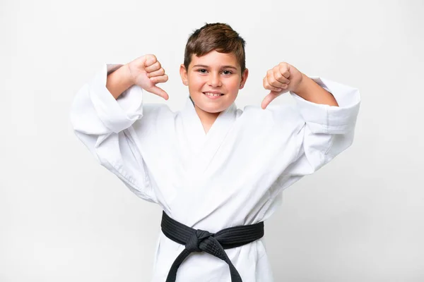 stock image Little caucasian kid over isolated white background proud and self-satisfied