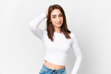 Tecrit edilmiş beyaz bir geçmişi olan beyaz bir kadın.