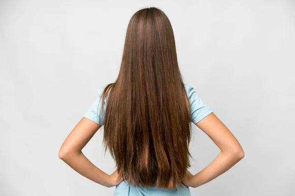 Teenager Girl Isolated White Background Back Position — Stockfoto