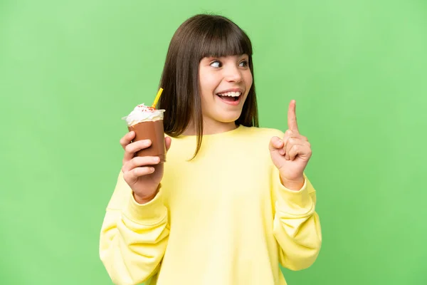 Menina Com Creme Chocolate Sobre Fundo Chave Croma Isolado Com — Fotografia de Stock