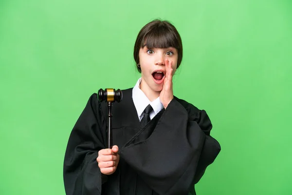 stock image Little girl playing as a Judge over isolated background with surprise and shocked facial expression