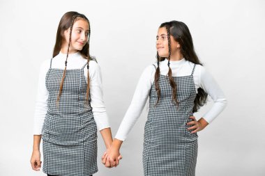 Friends girls over isolated white background