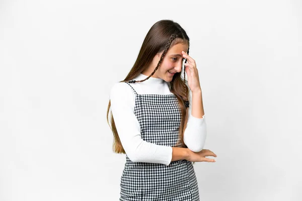 Young Girl Isolated White Background Laughing — Stock Fotó