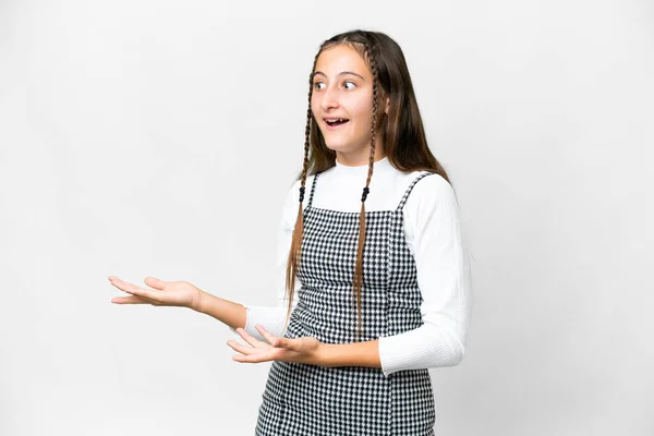Chica Joven Sobre Fondo Blanco Aislado Con Expresión Facial Sorpresa —  Fotos de Stock
