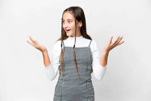 Young Girl Isolated White Background Surprise Facial Expression — Stock Photo, Image