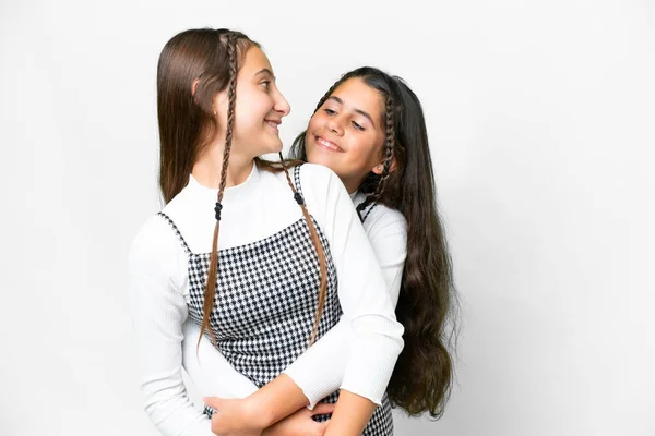 Přátelé Dívky Přes Izolované Bílé Pozadí — Stock fotografie