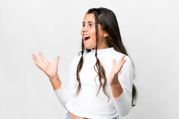 Junges Mädchen Über Isoliertem Weißem Hintergrund Mit Überraschendem Gesichtsausdruck — Stockfoto