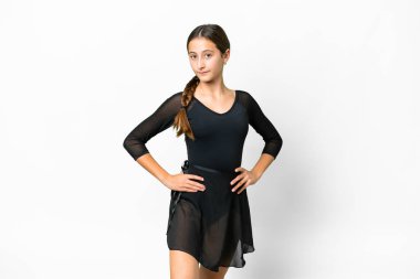 Young woman practicing ballet over isolated white background