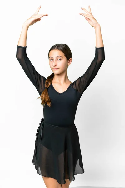 Young Woman Practicing Ballet Isolated White Background — Stockfoto