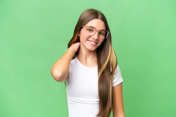 Teenager Caucasian Girl Isolated Background Laughing — Stock Photo, Image