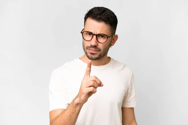 Young Handsome Caucasian Man Isolated White Background Frustrated Pointing Front —  Fotos de Stock