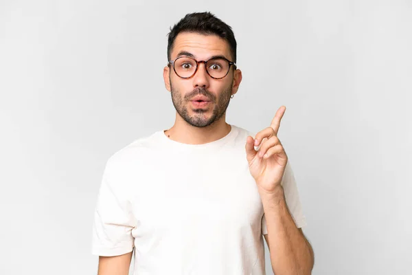 Young Handsome Caucasian Man Isolated White Background Intending Realizes Solution — Stock Photo, Image