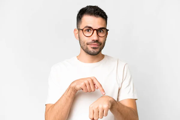 Young Handsome Caucasian Man Isolated White Background Making Gesture Being — Stockfoto
